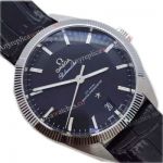 Replica Omega Globemaster Swiss Grade watch SS Black leather